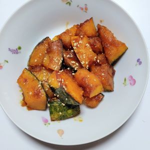 ふうかの作ってみた!投稿(揚げずに簡単！【大学かぼちゃ】)