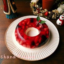 綺麗な2層のジューシーベリーゼリーレアチーズ♪リース仕様