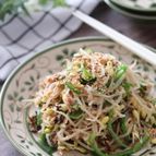 やみつき！美味しすぎる♡豆もやしとピーマンのツナ塩昆布和え