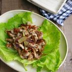 簡単時短！豚肉とみょうがのアイオリソース風炒め