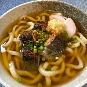 楽ラク手抜キッチン🐶🐾の作ってみた!投稿(受験生を応援！さば缶うどん)