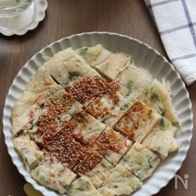 モチモチ！もやしと豆苗で作るお手軽チヂミ