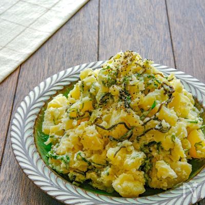 レンジで簡単♪しそ塩昆布ポテトサラダ