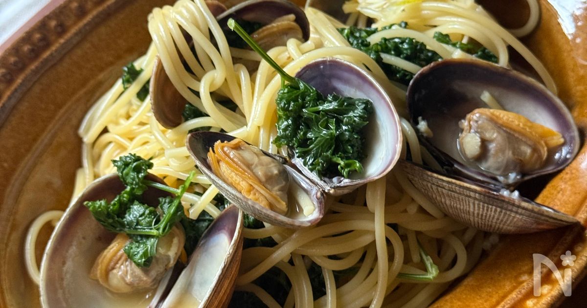 【パセリとあさりのパスタ】レンジのみ♡鉄分たっぷり