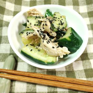 M＊Pの作ってみた!投稿(お箸が止まらない♡きゅうりとささみの中華ごま和え)