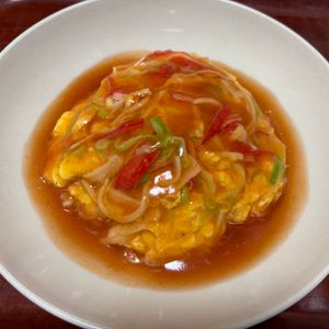 りんごの作ってみた!投稿(やさしい甘酸っぱさ♪【ふわとろ玉子丼】)