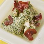 モロヘイヤの濃厚タレのささみ和え
