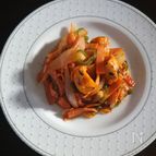 白身魚揚げのナポリタン