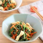 レンジで簡単和総菜◎春菊とにんじんのごま和え