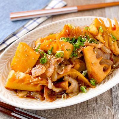 【ごはん泥棒♡】豚肉と筍の甘辛炒め