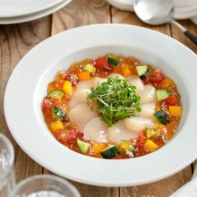 ホタテと夏野菜のジュレ。夏の冷菜。パーティーやおもてなしに♪
