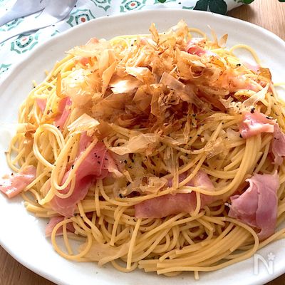 和風・めちゃ旨♡ふんわりおかかの生ハムチーズパスタ