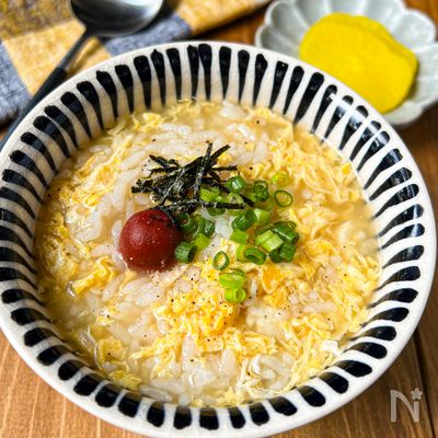 【体調不良に、お夜食に♡︎卵スープ風おじや】簡単/節約レシピ