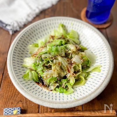 レタス消費に◎5分でカンタン【やみつき！中華風レンジ蒸し】