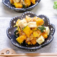 簡単!やみつき!!『かぼちゃとチーズのおかかマヨサラダ』