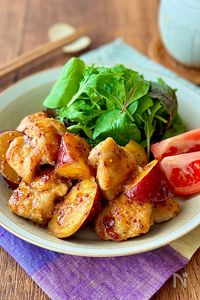 やさしい甘じょっぱさ♩おさつチキンのハニーマスタードソテー