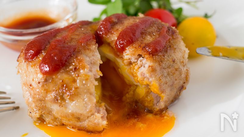 とろ り卵 揚げない焼きスコッチエッグ 子どもも喜ぶ レシピサイトnadia