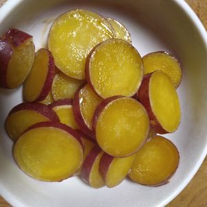 ももの作ってみた!投稿(フライパンひとつ♪さつまいもの甘露煮)
