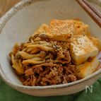 調味料一律大さじ1＊コクうまバターのスタミナ肉豆腐＊無水調理