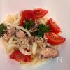 【光熱費ゼロ！防災レシピ】サバ缶とトマトの冷やし中華うどん　の工程2