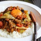 焼きレタスのキーマカレー