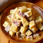 レンジで5分！【さつまいもの胡麻マヨサラダ】材料4つで簡単♩