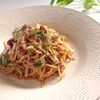 とのちゃまの作ってみた!投稿(ツナと大葉の梅めんつゆパスタ)