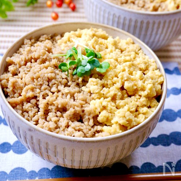 ５分で絶品！混ぜるだけ♡『我が家の鶏そぼろ丼』おすすめです♪
