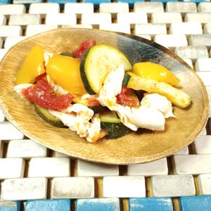 M＊Pの作ってみた!投稿(【ココナッツオイル】ささみと焼き野菜のマリネ)