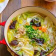 野菜たっぷり♪ワンタンの皮入りタンメン風スープ鍋