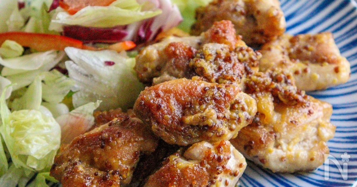 鶏肉を焼いて和えるだけ！ハニーマスタードマヨチキン