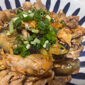 新米ちゃんの作ってみた!投稿(豚バラ茄子のキムチマヨ炒め【ごはんが止まりません！】)