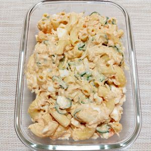 よっこの作ってみた!投稿(玉子とツナマヨのとろとろこってりマカロニサラダ😘🥗)