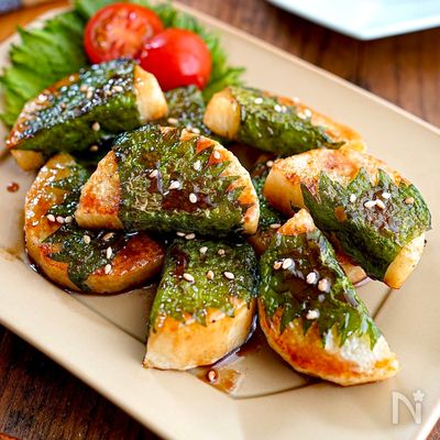 【長いも甘辛しそ巻き】シャキほくっ♪しそ香る甘辛おつまみ♪