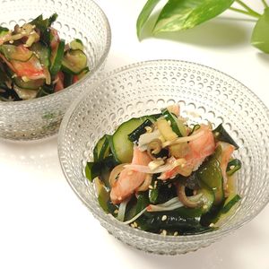 とのちゃまの作ってみた!投稿(【きゅうり、わかめ、かにかまの中華風酢の物】パパっとあと一品)