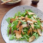 カリカリきのこの水菜サラダ