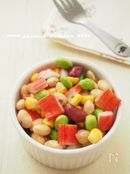 お弁当に。かにかまと豆の和風マリネ