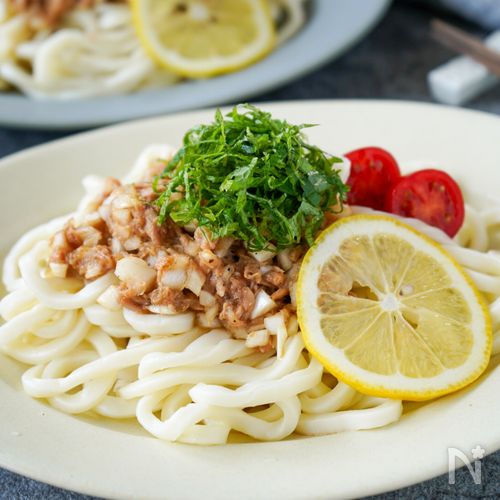 火を使わず5分で完成♡『ツナの冷やし混ぜうどん』簡単美味♪