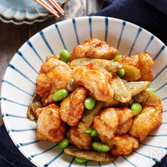 カリカリ♡甘辛鶏ごぼう【#作り置き#揚げない#コンビニ風】