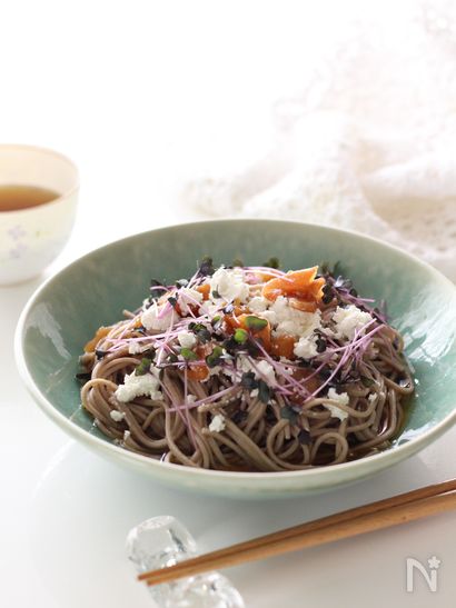 脱マンネリ♪梅カッテージチーズ蕎麦