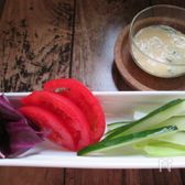 手作りバジルマヨネーズで食べる野菜スティック