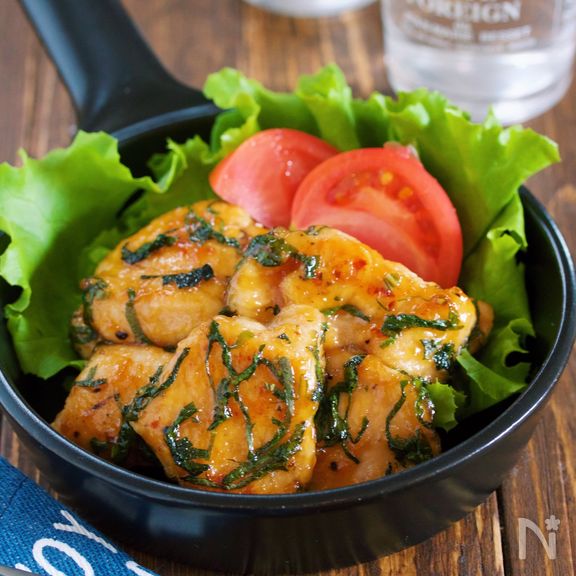 冷めても美味しい♪『むね肉のしそポン照り焼き』【#作り置き】