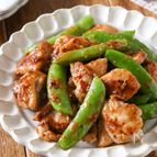 鶏肉とスナップエンドウの塩だれ炒め
