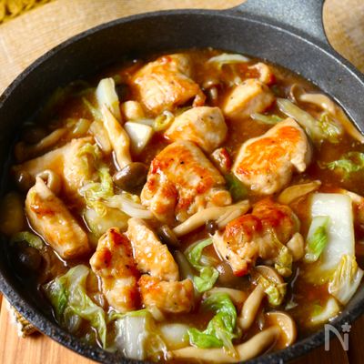ワンパン10分【鶏胸肉と白菜の生姜あんかけ】ほっこり温まる♩