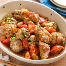 【ワンパン豚トマつくね】味付け簡単！ふっくらおいしい♪