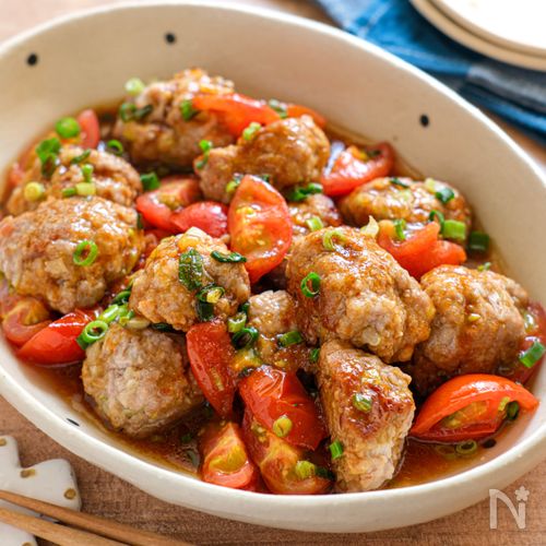 【ワンパン豚トマつくね】味付け簡単!ふっくらおいしい♪