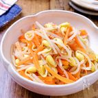 【豆もやしとにんじんのナムル】食感がおいしい♪簡単副菜！