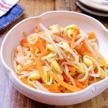 【豆もやしとにんじんのナムル】食感がおいしい♪簡単副菜!