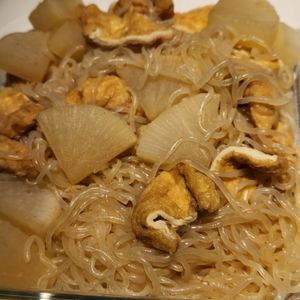 RUIの作ってみた!投稿(味しみしみあま～い☆🤩☆お揚げと白滝と大根の甘辛生姜煮💖)