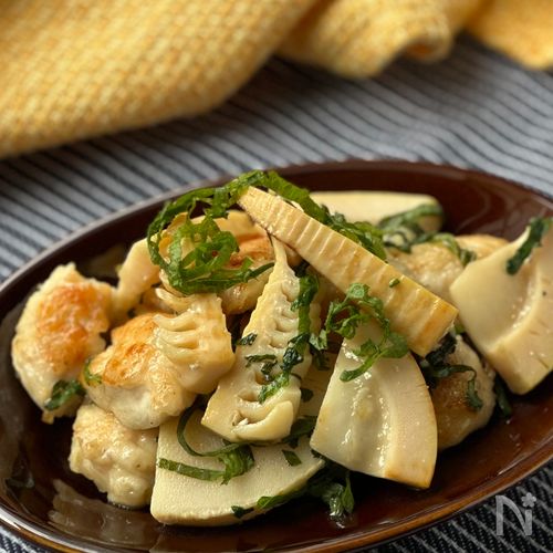 【調味料は白だしだけ！】ささみとタケノコの白だしバター炒め